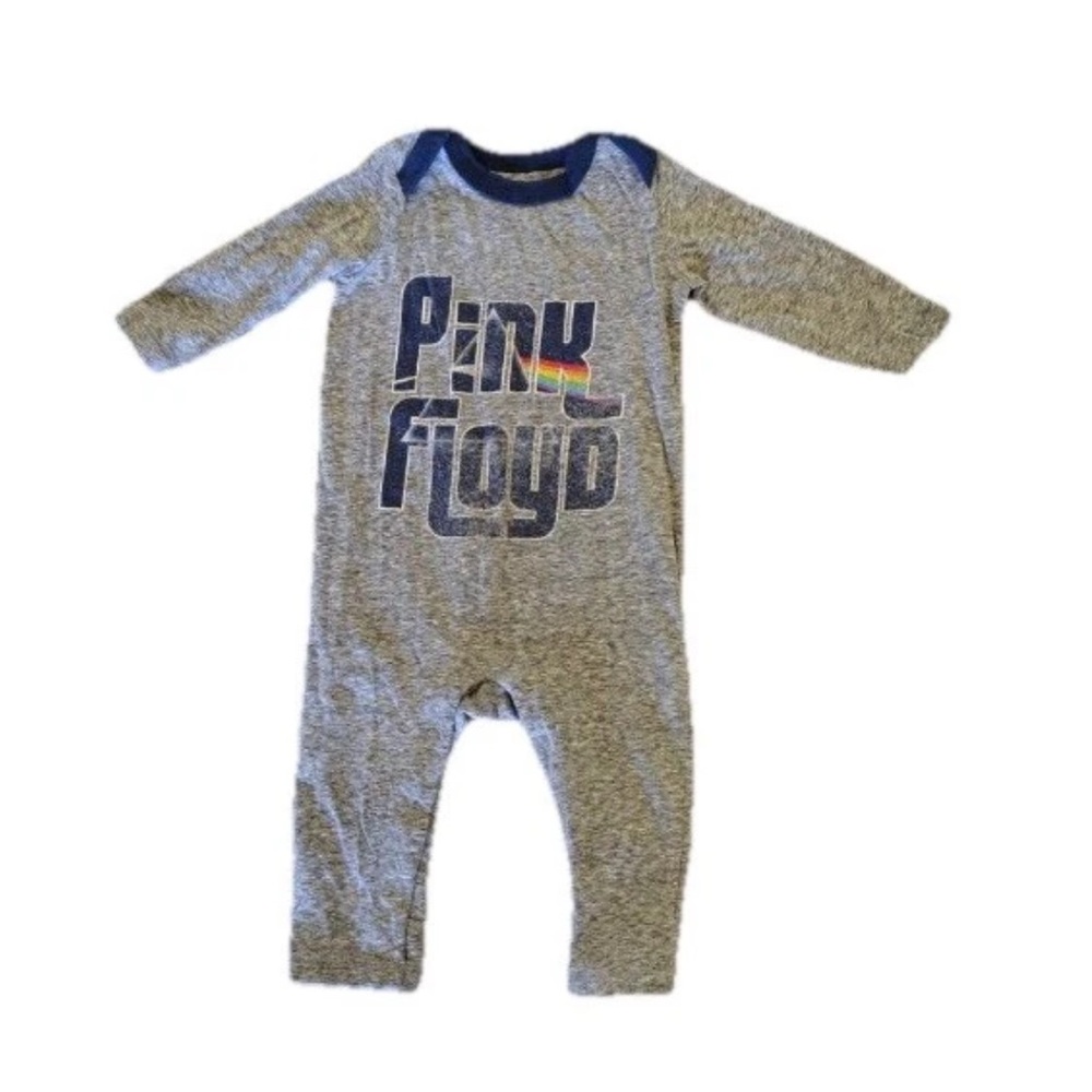 Pink Floyd Unisex Baby 12 Months One Piece Snaps Grey Long Sleeve Pajamas